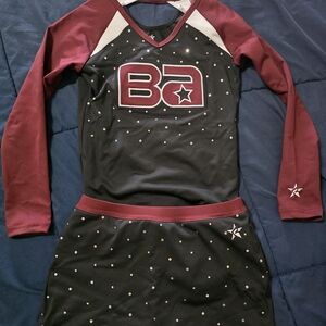 Kids Halloween Costume - Black and Maroon Cheerleading Outfit